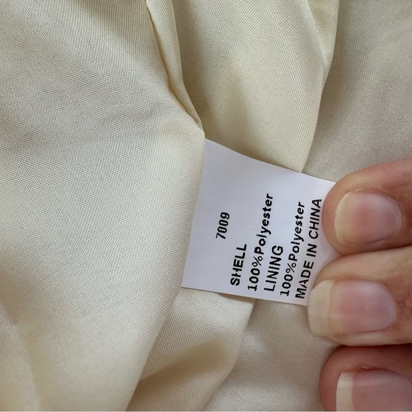 Cream Long Sleeve V-Neck Sundress - Picture 2 of 7